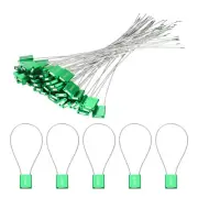 100Pcs Security Cable Seals 13" Numbered Tamper Proof Seal Self Locking Green
