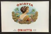 Vintage ONIATTA All Havana Hand Made Cigar Box Lable