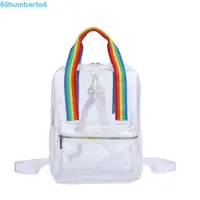 在飛比找蝦皮購物優惠-HUMBERTO透明背包,可見防水彩虹透明書包,時尚軟手柄拉