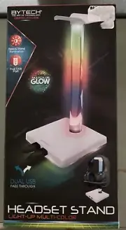 Bytech Gaming Headset Stand Light Up Multicolor Glow Dual USB New in Box