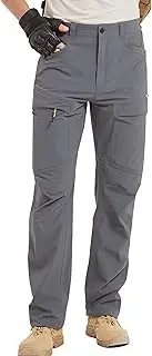 [HARD LAND] Hiking Pants Men Outdoor Cargo Quick Dry Lightweight Stretch Travel Pants with Elastic Waist for Fishing