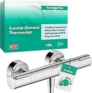 hansgrohe Ecostat Element - Shower Thermostat Exposed with EcoStop+, Thermostatic Shower Mixer with Safety Stop at 40 °C, Thermostat for Showers, Mixer tap for 1 Function, Chrome, 13346000