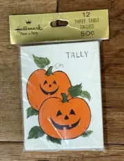 Hallmark Halloween Pumpkin 12 Three-Table Bridge Tallies Tally Cards Vintage