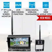 Elinz Digital Wireless 7" Splitscreen Monitor Reversing Camera CMOS 12V 24V 2.4GHz