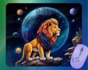 COOL COSMIC LION mouse pad mousepad