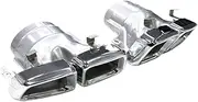 Quad Car Exhaust Tip Compatible For Benz 2012-2015 ML63 W166 CLS-Class W218 Facellift CLS63 Tailpipe Black Stainless Steel Muffler(Silver)