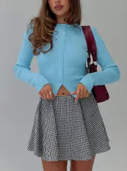 Suzu Long Sleeve Knit Top Light Blue