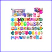 Portable 54 Pack Stress Balls - Squeezable Fidget Balls for On-The-Go Relief