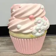 NEW Flowers CUPCAKE FOOD STOOL Side Table viral Homegoods HTF Pink FREE SHIPPING