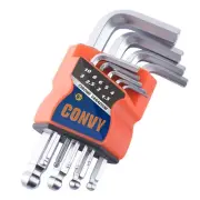 GJ-0052 Allen Wrench Set, Hex Key Set with Arm Ball End, Metric, Set of 9 pie...