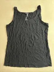 NWT Eileen Fisher black, pullover, scoop neck slim shell, cami, size M