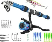 Kids Fishing Gear, Kids Fishing Rod, Set Includes Reel & Bait & Telescopic Pole for Toddler, Youth, Starter