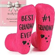 [Veachog] Soft Gripper Socks for Grandma in Gift Box, Plush House Slippers for Women, Ideal for Birthday, Holiday, or Thanks