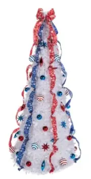 6' Patriotic Pull-Up Tree LED Lights by Holiday Peak New In Box Christmas Tree
