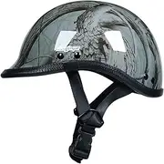 Retro Motorcycle Half Helmet Portable Jet Bowl Helmet ECE Approved Summer Safety Demi Helmets, Men Women Vintage Helmets G,Medium