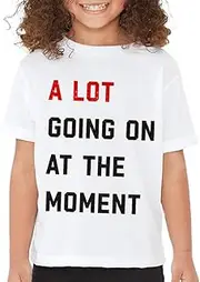 [Shaperdiva] Shaper Diva A Lot Going on at The Moment Shirt for Girls & Kids, Red Era Outfit Youth Short Oversized Tee Shirts Graphic
