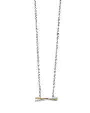 Lagos 18K Gold & Sterling Silver Caviar Lux Diamond Pendant Necklace, 16-18