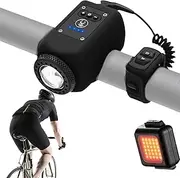 Electric Bike Horn Bikes Light, 120 dB Waterproof Bell Adults, USB Rechargeable 180° Viewing Angle, Flashlight Taillight with 4 Modes for Cycling, Size: 2.76 x 1.57 x 1.57 inc