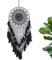 Large Dream Catchers Feathers Dream Catcher for Bedroom Adult Black Witchy Handmade Unique Gothtic Bohemian Decor