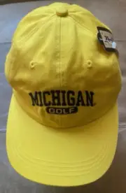 Michigan Golf Hat New Tag Maize Blue Authentic Headgear Adjustable Embroidered