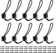 Rustic Entryway Hooks | 10 Pack of Black Wall Mounted Vintage 10,