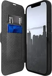 Raptic Urban Folio Case Compatible with iPhone 13 & iPhone 13 Pro Case, Slim Leather Cover, Shock Absorbing Rubber, Scratch Resistant Protective Case, Fits iPhone 13 & iPhone 13 Pro (Black) (iPhone 13 Pro)