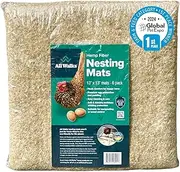 All Walks Chicken Nesting Material Mats - Sustainably Sourced & Biodegradable Hemp Nesting Pads for Chicken Coop - Safe and Soft Hen House for Laying Eggs - American Farms 13 x 13 (6 Pack)