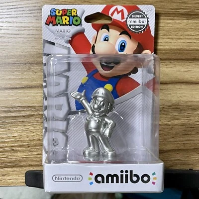 Amiibo Super Mario Silver Mario Nintendo Brand New!