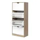Artiss Shoe Rack Storage Cabinet 60 Pairs Organiser Wooden Shelf Cupboard White