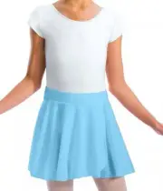 Motionwear 1011 Girls' Size Large (12-14) Light Blue Pull-On Wrap Skirt