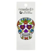 Create It Peel & Stick / Iron-On Fabric Applique Small Skull Applique