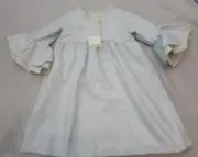 DONDOLO size 12 Amelia big girls blue ivory shimmery jacquard dress NEW