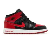 Air Jordan 1 Mid SS GS 'Black + Red = Bred' DM9650-001