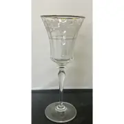 Mikasa Antique Lace Wine Glass 9" Floral Gold Trim Stemware Replacement Charity