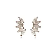 Culturesse Aliz Zircon Arch 8mm Stud Earrings Sterling Silver Austrian Zircons