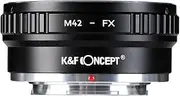 K&F Concept Lens Mount Adapter for M42 42mm Screw to Fuji X Mount FX Camera, Copper Adapter Ring, fit for Fujifilm X-Pro1, X-E1, X-M1, X-A1, X-E2, X-T1 ect