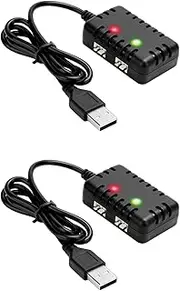 Binxind 2X 2S 7.4V 2-in-1 Charger with XH-3P Connector Plug for AX24 SCX24 UTB18 SCX24 RC Cars& Trucks,7.4V 2S Lithium Batteries