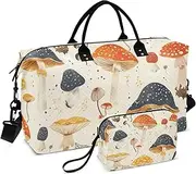 [ZRYSMY] Colorful Mushroom Cute Duffel Bag for Traveling, Travel Bag Gym Bag, with Multiple Interior Pockets Shoulder Weekender Bag for Women Men with Toiletry Bag 20.5L x 1.9W x 13.8H, Multi-Colored