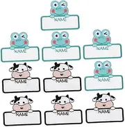 [OSALADI] 10Pcs Cartoon Animal Adhesive Name Labels for Clothing DIY Writable Tags for Crafts Durable and Washable Name Tags for Backpacks and Clothes