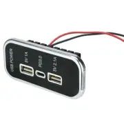 Car USB Charger Socket Power Adapter Outlet For most 12V/24V Motorcycle Boat RV (for: Fiat)