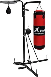 3 in 1 Boxing Punching Bag Stand - 20kg Punch Bag + Speed Ball and Ceiling Ball