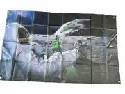 Astronaut Relaxing / Outer Spaced Theme Banner Man Cave Decor