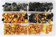 Connector Complete Fairing Bolts Screw for Kawasaki for Versys 650 for Ninja 650R 1000 Z750 Z1000 ZZR600 ZX6R 7R 9R 10R 12R 14R(Gold)