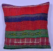 16" INDIAN EMBROIDERED SILK FABRIC PATCHWORK THROW PILLOW CUSHION COVER HANDMADE