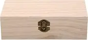 Catime Wooden Box with Lid, Natural Wooden Box 20 x 10 x 6 cm with Hinges and Lock, Small Wooden Chests as a Storage Box, Treasure Chest, jewelry Box for Painting Decoration, Coffee