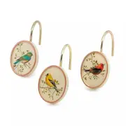 - Shower Curtain Hooks, Nature Inspired Bathroom Decor, Set of 12 (Gilded Bir...