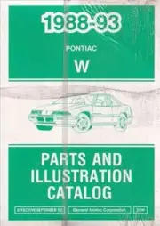 1988-1993 Pontiac Grand Prix Master Parts Book Illustrated Part Number Catalog