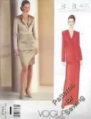 Pattern Vogue Sewing Woman Jacket Skirt Bill Blass Size 6-10 New OOP
