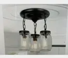 Flush Mount Ceiling Light Fixture,Farmhouse Mason Jar Glass Pendant for Kitchen