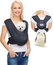 AnccoPlus Dog Carriers for Small Dogs, Front Facing Cat Carrier, Hands Free Dog Carrier, Size Adjustable Pet Carrier, Reducing Back Pain, Soft Cotton, Safe Small Dog Carrier (Plus, Charcoal Black)